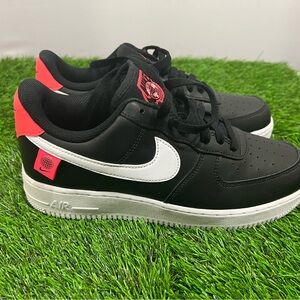 New barely warn Nike Air Force ones world wide black with pink